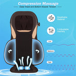 Shiatsu Back Massager Height Adjustment Massage Seat Cushion Massage Chair Pad with Heat, Kneading, Rolling & 8 Flexible Nodes
