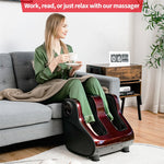 Shiatsu Foot and Calf Massager Vibration Foot Massager with Heat, Kneading, Adjustable Tilt Base & Remote Control