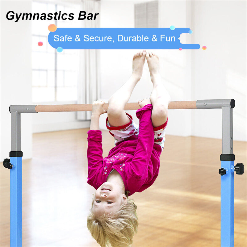 Steel Gymnastics Bar Height Adjustable Horizontal Bar Gymnastics Home Kip Bar Junior Training Bar with Double Locking Mechanism