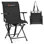 360° Swivel Hunting Blind Chair Folding Hunting Chair Silent Ground Blind Chair with Armrest & Carrying Strap