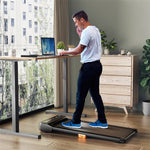 Walking Pad 2-in-1 Under Desk Treadmill 265 lbs Capacity with Watch-Like Remote Control & LED Touch Screen for Home Office