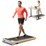 Walking Pad Under Desk Treadmill Wooden Frame Portable Treadmill Installation-Free Walking Pad with Remote Control & LED Display