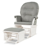 Wood Baby Glider and Ottoman Cushion Set Baby Nursery Rocking Chair with Padded Armrests & Detachable Cushion