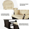 Baby Nursery Glider Chair & Ottoman Set Wood Nursery Rocking Chair with Padded Armrests & Detachable Cushion