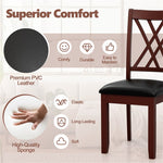 Wood Dining Chairs Set of 2 Faux Leather Upholstered Kitchen Chairs with Rubber Wood Legs