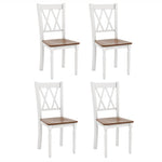 Modern Wood Dining Chairs Set of 4 Farmhouse Kitchen Chairs with Rubber Wood Seats & Acacia Wood Legs