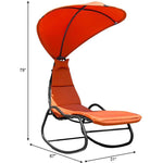 Patio Hanging Chaise Lounge Swing Lounge Chair with Removable Canopy
