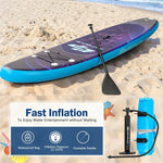 11' Inflatable Stand Up Paddle Board with Backpack Aluminum Paddle Pump - Purple