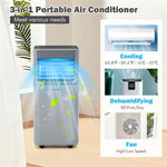 10000 BTU Portable Air Conditioner, 4-in-1 AC Unit with Fan, Dehumidifier, Sleep Mode, Remote Control, 24H Timer for Bedroom & Living Room