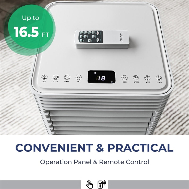 10000 BTU Portable Air Conditioner, 4-in-1 AC Unit with Fan, Dehumidifier, Sleep Mode, Remote Control, 24H Timer for Bedroom & Living Room