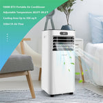 10000 BTU 4-in-1 Portable Air Conditioner with Dehumidifier, Remote, 24H Timer, Window Kit, Cools 350 Sq.Ft for Living Room, Bedroom, Office