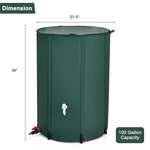 100 Gallon Portable Collapsible Rain Barrel Water Collector Tank Water Storage