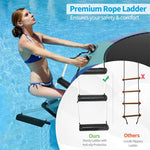 10 FT Inflatable Water Trampoline Recreational Water Bouncer with 500W Blower & 3-Step Rope Ladder