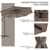 10 Ft Outdoor Solar Cantilever Umbrella Offset Patio Umbrella with 32 LED Lights & Tilting System