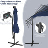 10 Ft Outdoor Cantilever Umbrella Solar Powered Offset Patio Umbrella with 32 LED Lights & Tilting Adjustment