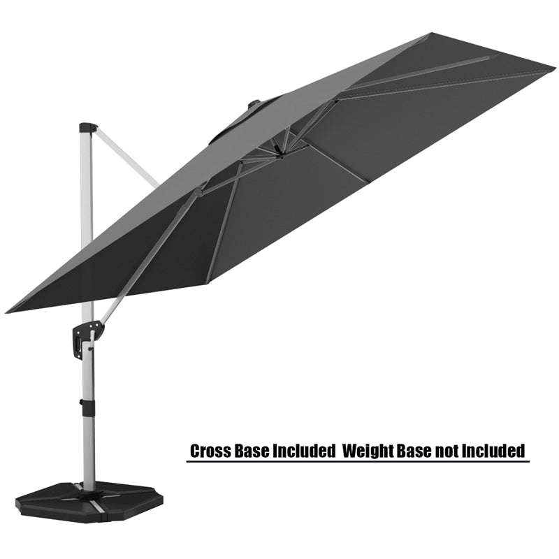 10 Ft Square Offset Patio Cantilever Umbrella with 360 Degree Tilt