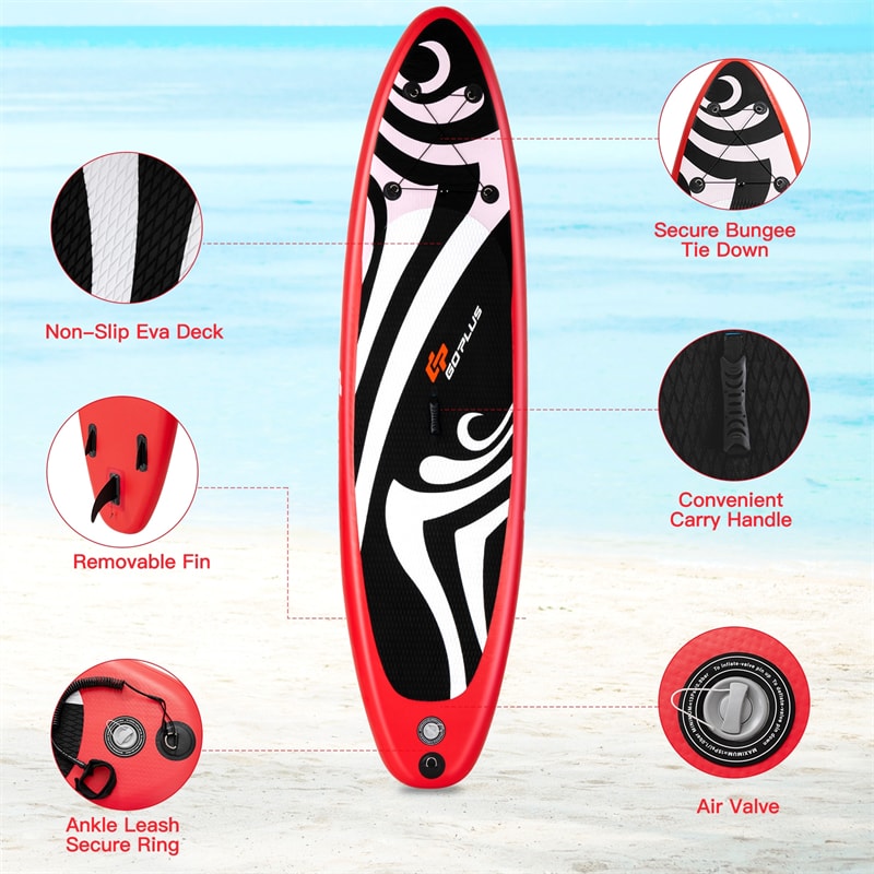 10' Inflatable Surfboard SUP with Adjustable Paddle Fin