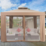 10’ x 10’ Outdoor Gazebo Patio Canopy Gazebo Steel Garden Gazebo Lawn Shelter Tent Structure with Mosquito Netting for Party Picnic