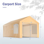 10' x 20' Heavy Duty Carport Car Canopy Portable Garage Car Shelter Outdoor Storage Tent with Removable Sidewalls