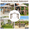 10' x 12' Patio Gazebo Replacement Canopy Top 2-Tier CPAI-84 Outdoor Canopy Top Cover with Air Vent & Drainage Holes
