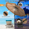 10ft 2 Tier Hawaiian Style Lighted Thatched Tiki Patio Umbrella for Beach
