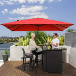 10' x 13' Rectangular Outdoor Cantilever Umbrella Offset Patio Umbrella with 360° Rotation Function