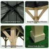 10 x 10 FT Outdoor Patio Hardtop Gazebo Double Steel Roof Solid Wood Frame