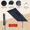 10 x 10 FT Patio Offset Cantilever Umbrella Outdoor Hanging Sun Umbrella with 360° Rotation Tilt & Cross Base