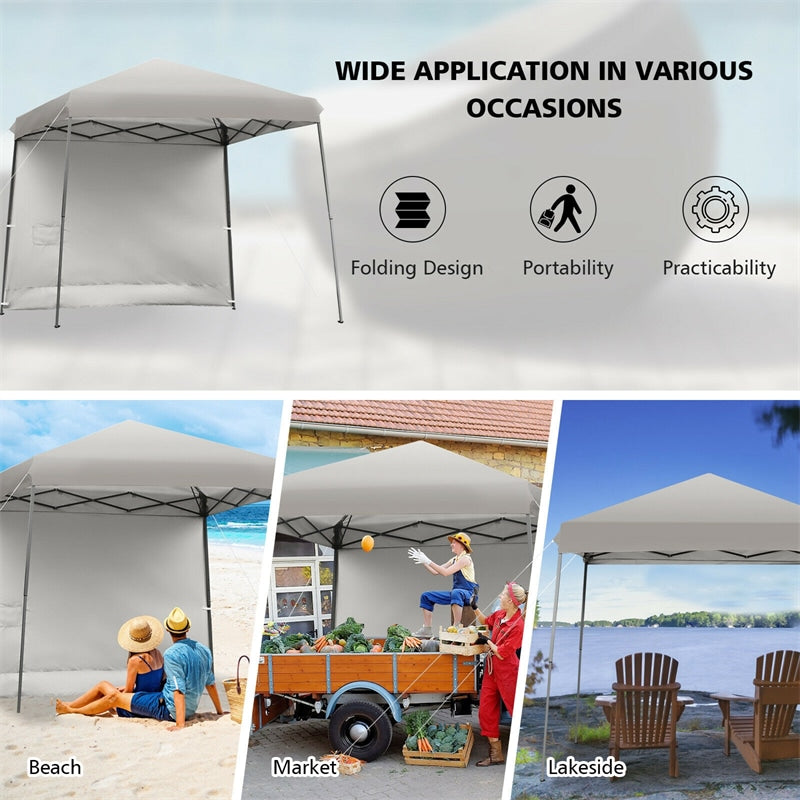 10 x 10 ft Pop up Canopy Tent Set-up Instant Shelter with Detachable Sidewall & Central Lock