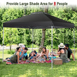 10' x 10' Pop Up Canopy Tent 2-Tier Outdoor Instant Folding Shelter Canopy with Center Lock & Wheeled Carry Bag