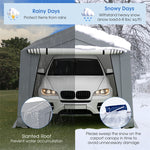 10' x 16' Heavy-Duty Carport Car Canopy Metal Portable Garage Car Shelter with 2 Removable Doors