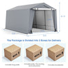 10' x 16' Heavy-Duty Outdoor Carport Car Canopy Shelter Portable Metal Garage with 2 Removable Doors