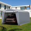 10' x 20' Heavy-Duty Outdoor Carport Car Canopy Shelter Portable Metal Garage with 2 Removable Doors
