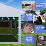 10x20 FT Pop-Up Canopy Party Tent Garage Car Shelter with Removable Screen Sidewalls & 2-Wheeled Storage Bag