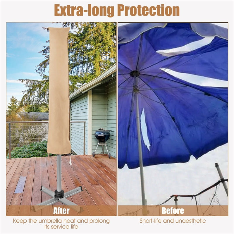11FT Waterproof Outdoor Parasol Cover Patio Umbrella Cover for Round Offset Cantilever Umbrella