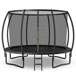 12FT Outdoor Recreational Trampoline with Enclosure Net Safety Pad & Ladder for Kids Adults