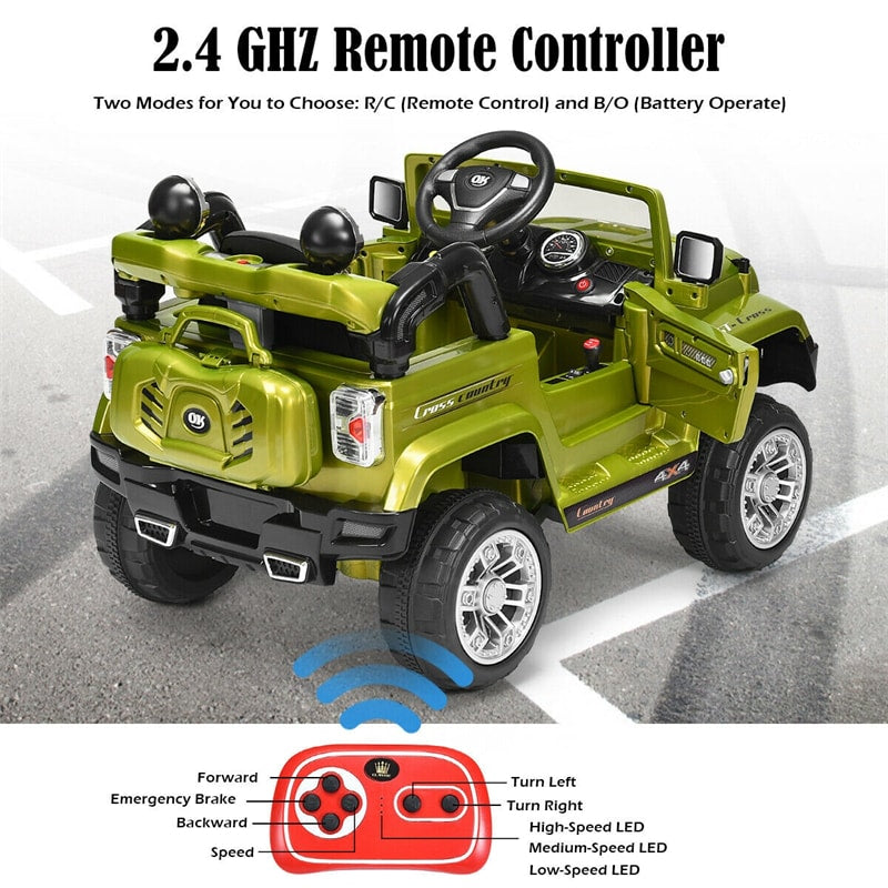 Kids Ride on Truck 12V Battery Powered Car with 2 Motors,  Remote Control & LED Lights MP3