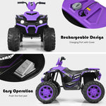 12V Kids Ride On ATV Electric Vehicle 4-Wheeler Quad Car Toy with LED Lights & Music