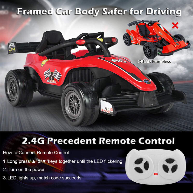 12V Electric Kids Ride on Racing Car Formula Racing Toy Motorized Vehicle with Remote Control