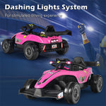 Kids Electric Ride On Go Kart 12V Battery Powered F1 Racing Car with Remote Control, Light & Music, Ride on Car for Boys Girls