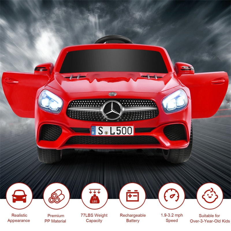 12V Mercedes-Benz SL500 Kids Electric Ride On Police Car with Remote Control