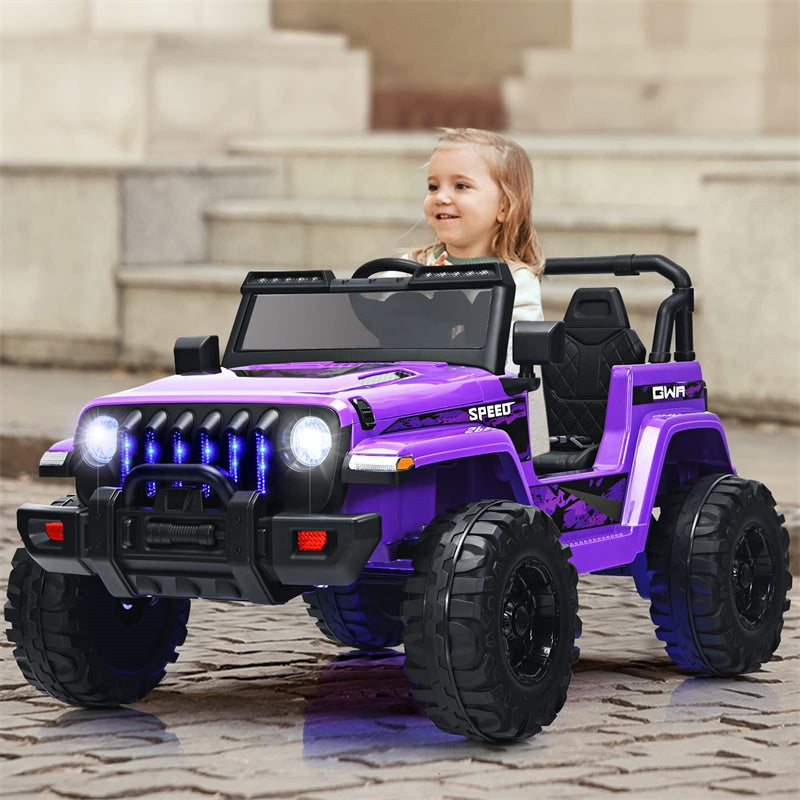 Kids Ride on Car Truck 2-Seater 12V Battery Powered Electric Car with Remote Control & LED Lights