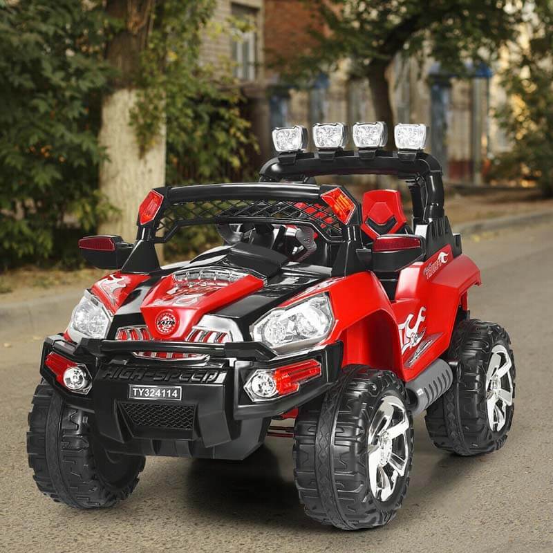 Kids Ride On Truck 12V Battery Powered Electric Car with Remote Control & Colorful LED Lights MP3 Music