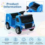 Kids Recycling Garbage Truck 12V Battery Powered Electric Ride-On Car Trash Truck with Remote Control & Recycling Accessories