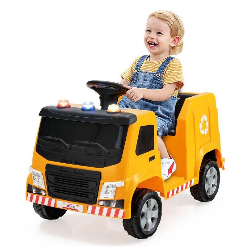 12V Kids Recycling Garbage Truck Remote Control Electric Ride-On Car Toy with Recycling Accessories
