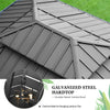 12' x 10' Double Vented Roof Hardtop Gazebo 2-Tier Outdoor Galvanized Steel Canopy