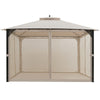 12' x 10' Heavy Duty Outdoor Gazebo Mosquito Netting Gazebo with Double Vented Roof & Netting Curtain