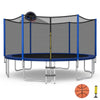 12FT Outdoor Recreational Trampoline with Safety Enclosure Combo Bounce Jump Trampoline with Basketball Hoop & Ladder