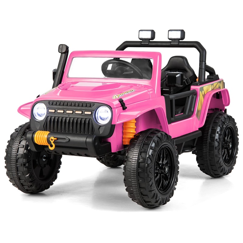 12V 10AH Battery Powered Parent-Child Ride-On Truck Car Electric Vehicle with Remote Control Storage LED Lights Music