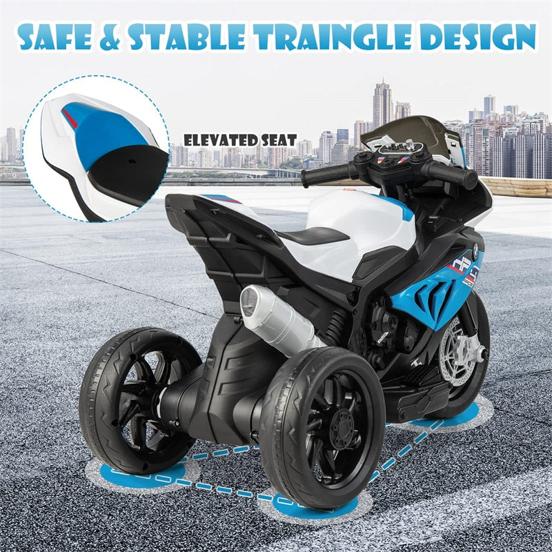 Kids Ride on Motorcycle 12V Battery Powered 3 Wheels Motorcycle Toy with Headlight Music
